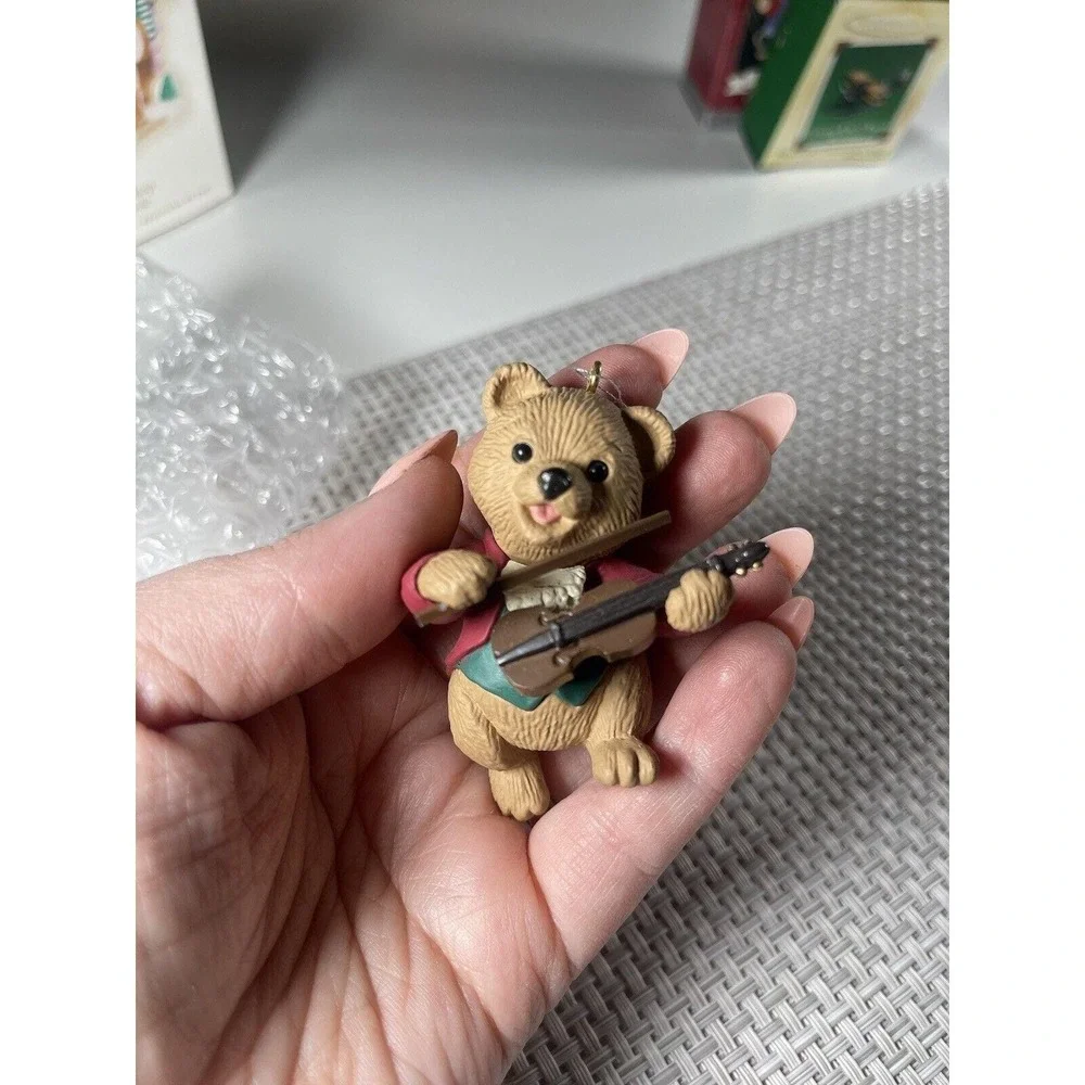 Hallmark Keepsake Ornament Fiddlin Around 1991 Bear Fiddle In Box Vintage‎